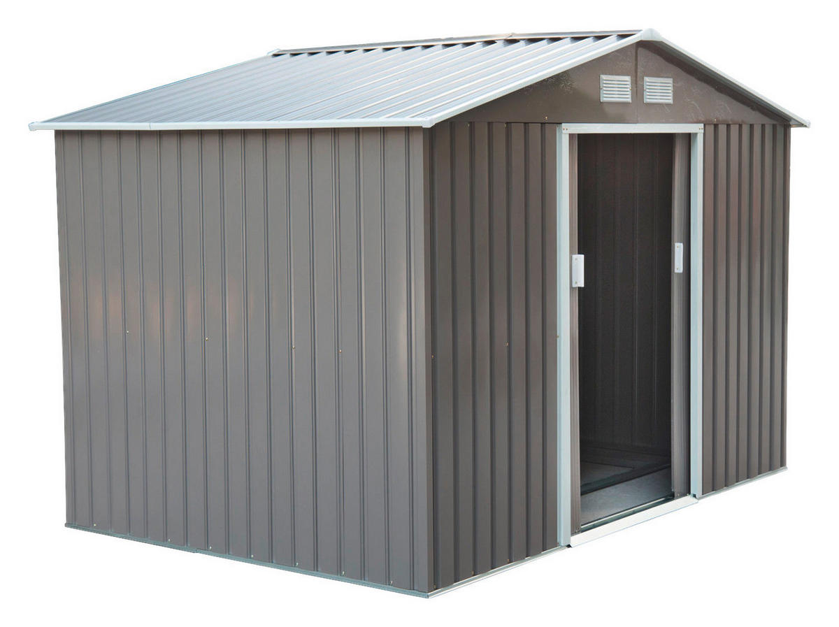 Outsunny Gartenhaus grau B/H/L: ca. 181x192x277 cm Gartenhaus - grau (277,00/181,00/192,00cm) - Outsunny