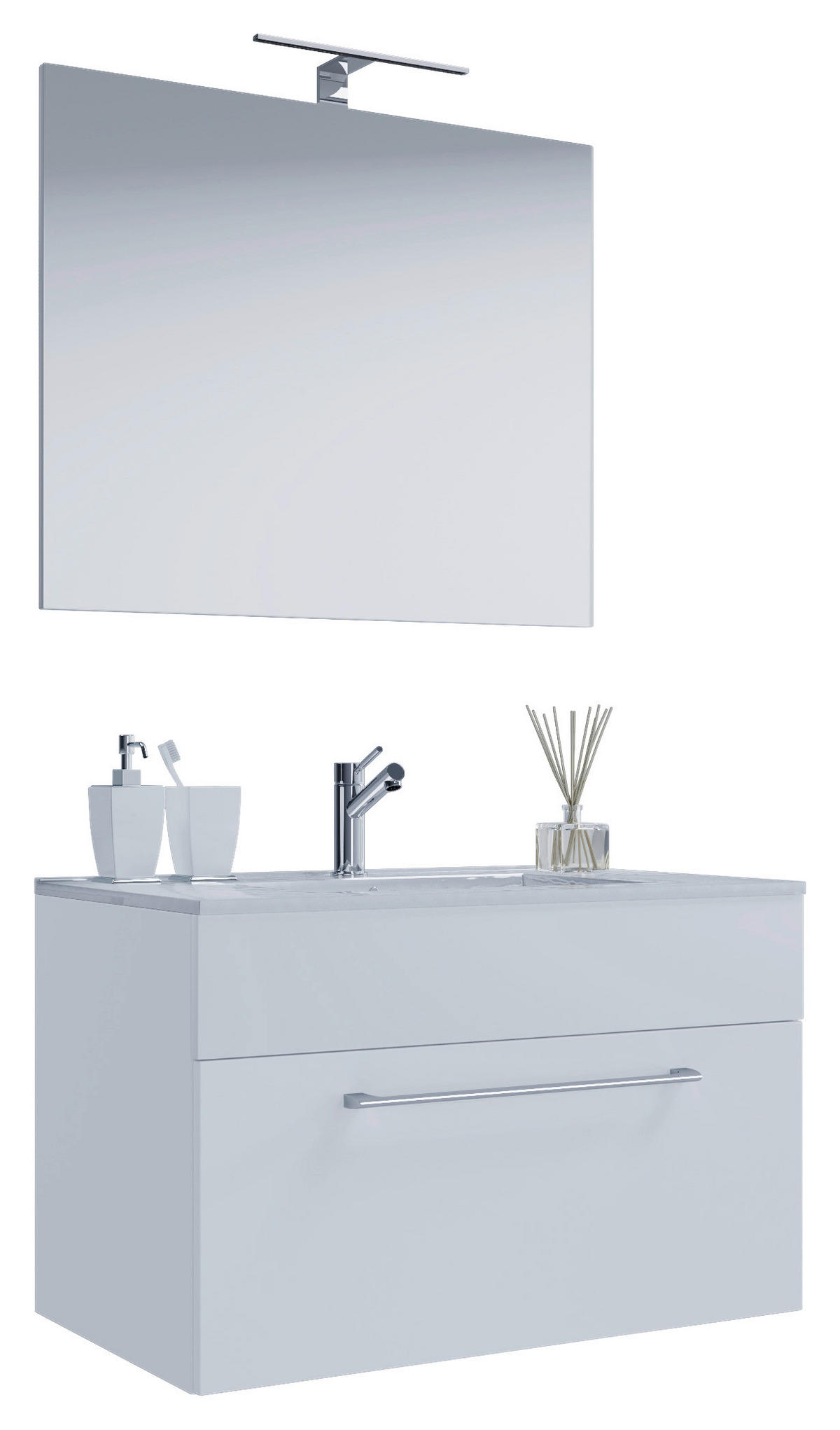 Waschplatz 3tlg-Badinos weiß B/H/T: ca. 80x50x46 cm 3tlg-Badinos - weiß (80,00/50,00/46,00cm) - VCM Möbel