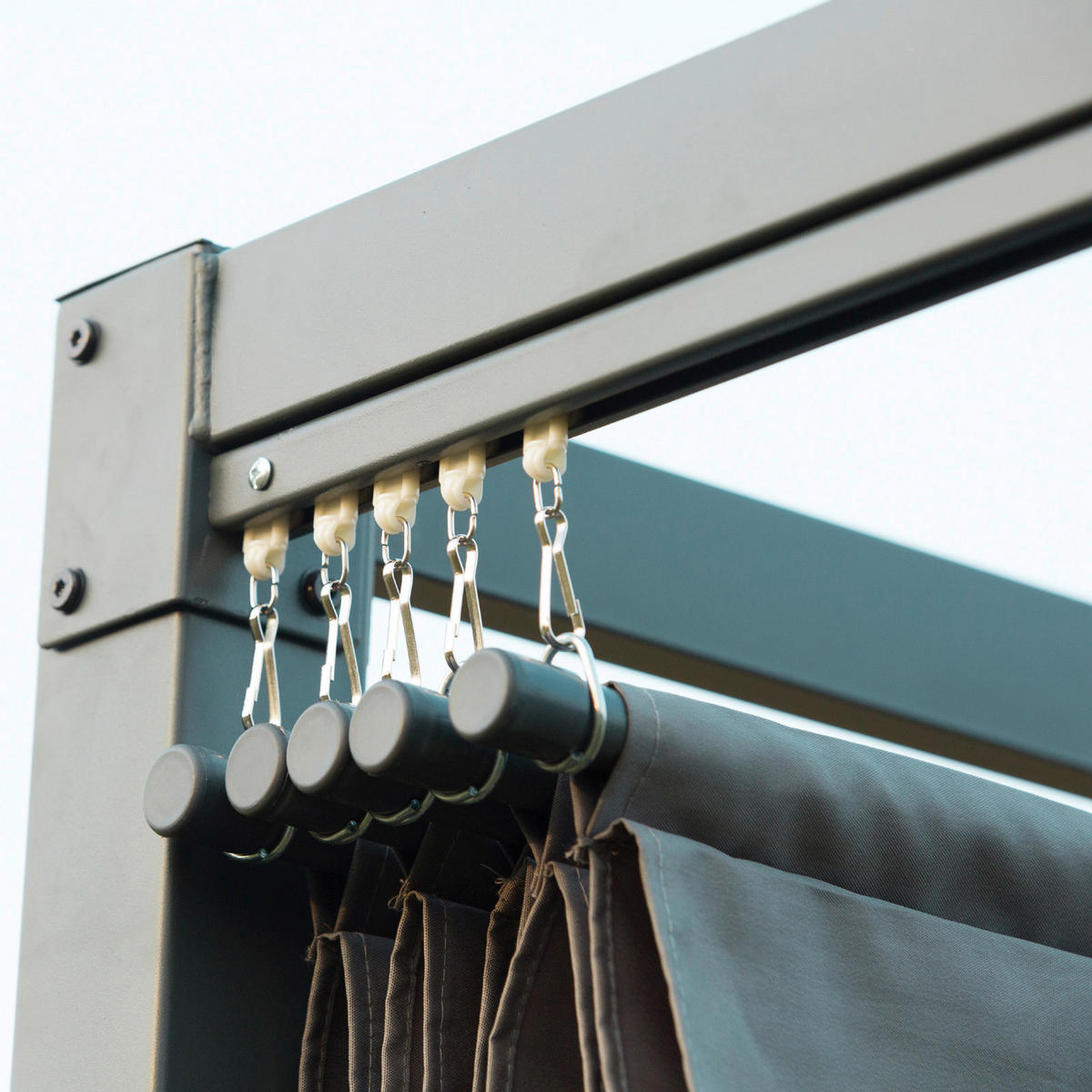 Outsunny Pergola grau Metall B/L: ca. 206x290 cm Pergola - grau (206,00/290,00cm) - Outsunny