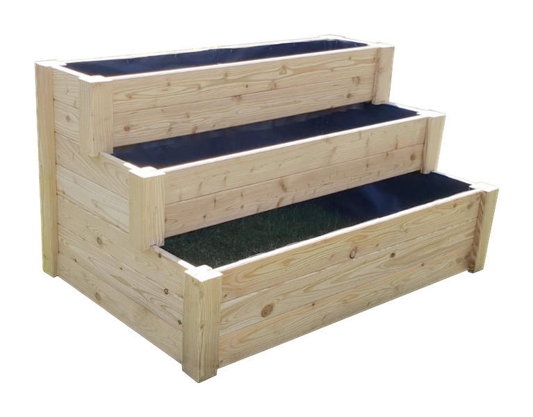 Westmann Treppenhochbeet Premium natur Lärche B/H/L: ca. 76x64x120 cm Premium - natur (120,00/76,00/64,00cm) - Westmann