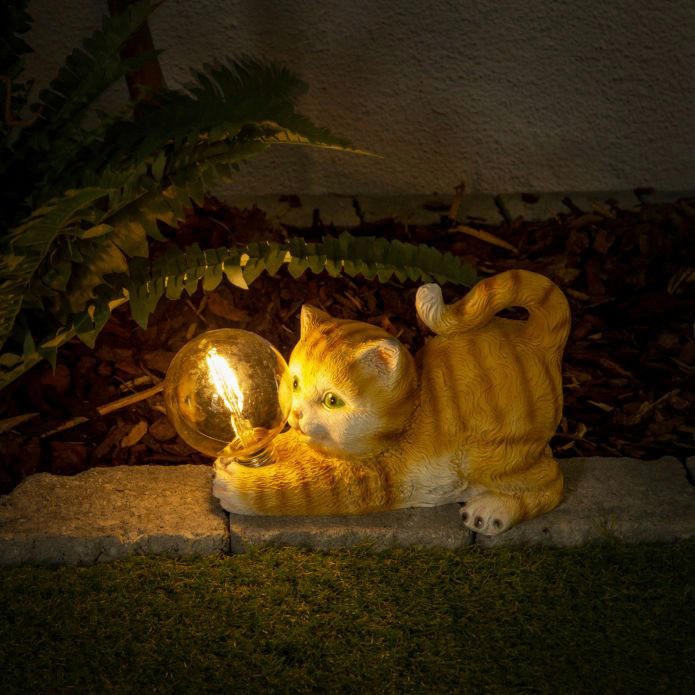 LED-Solar-Outdoorleuchte NV5265503 orange Kunststoff B/H/T: ca. 25x15x11 cm Katze - orange (25,00/15,00/11,00cm) - Näve Leuchten