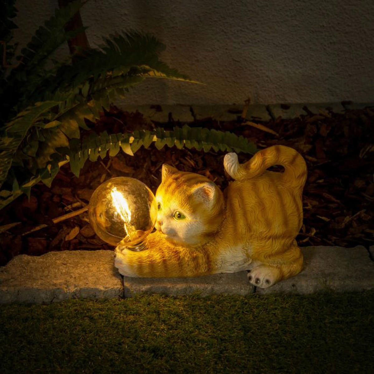 LED-Solar-Outdoorleuchte NV5265503 orange Kunststoff B/H/T: ca. 25x15x11 cm Katze - orange (25,00/15,00/11,00cm) - Näve Leuchten