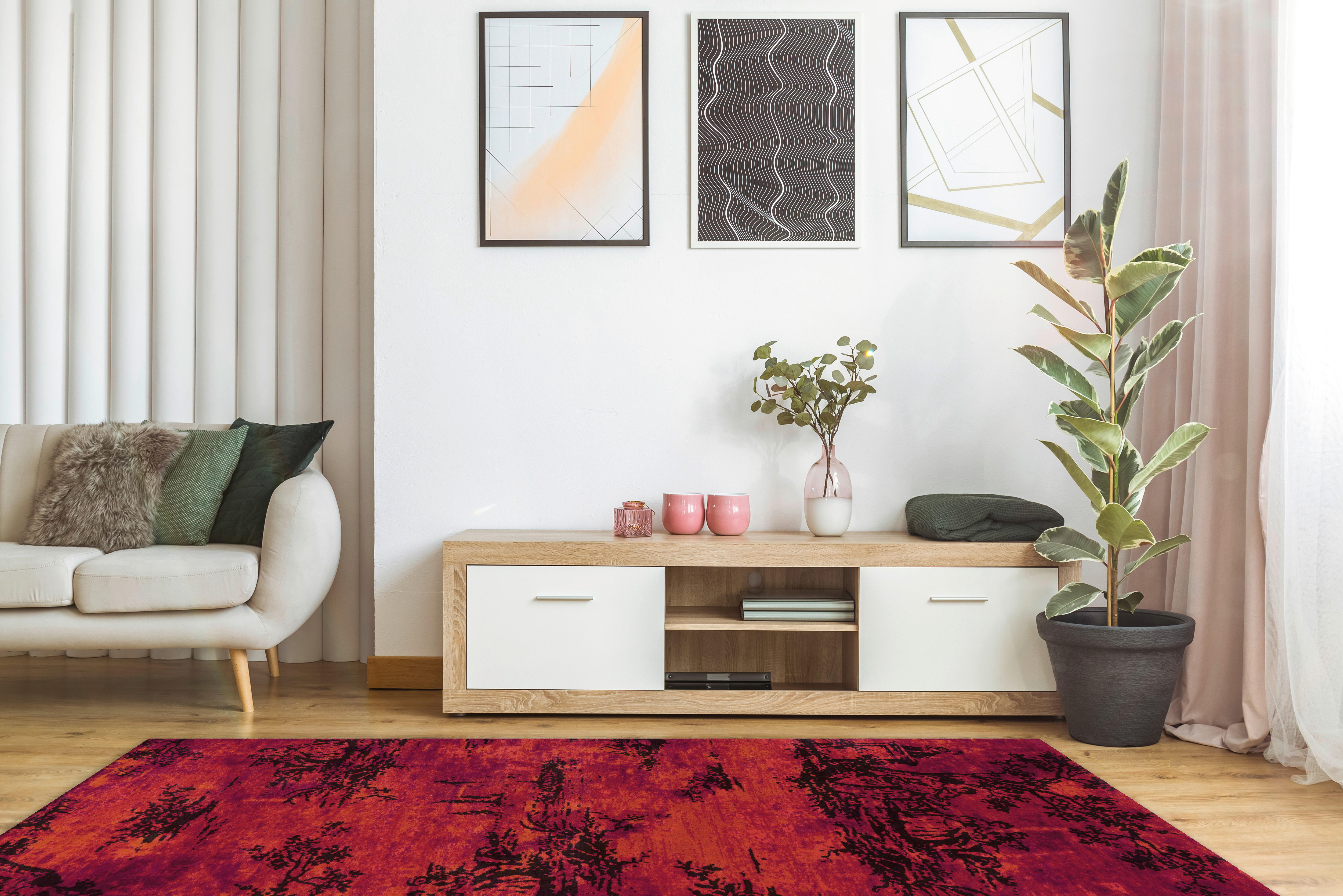 Arte Espina Flachflorteppich Vintage 5206 rot B/H/L: ca. 170x0,4x240 cm Vintage 5206 - rot (240,00/170,00/0,40cm) - Arte Espina