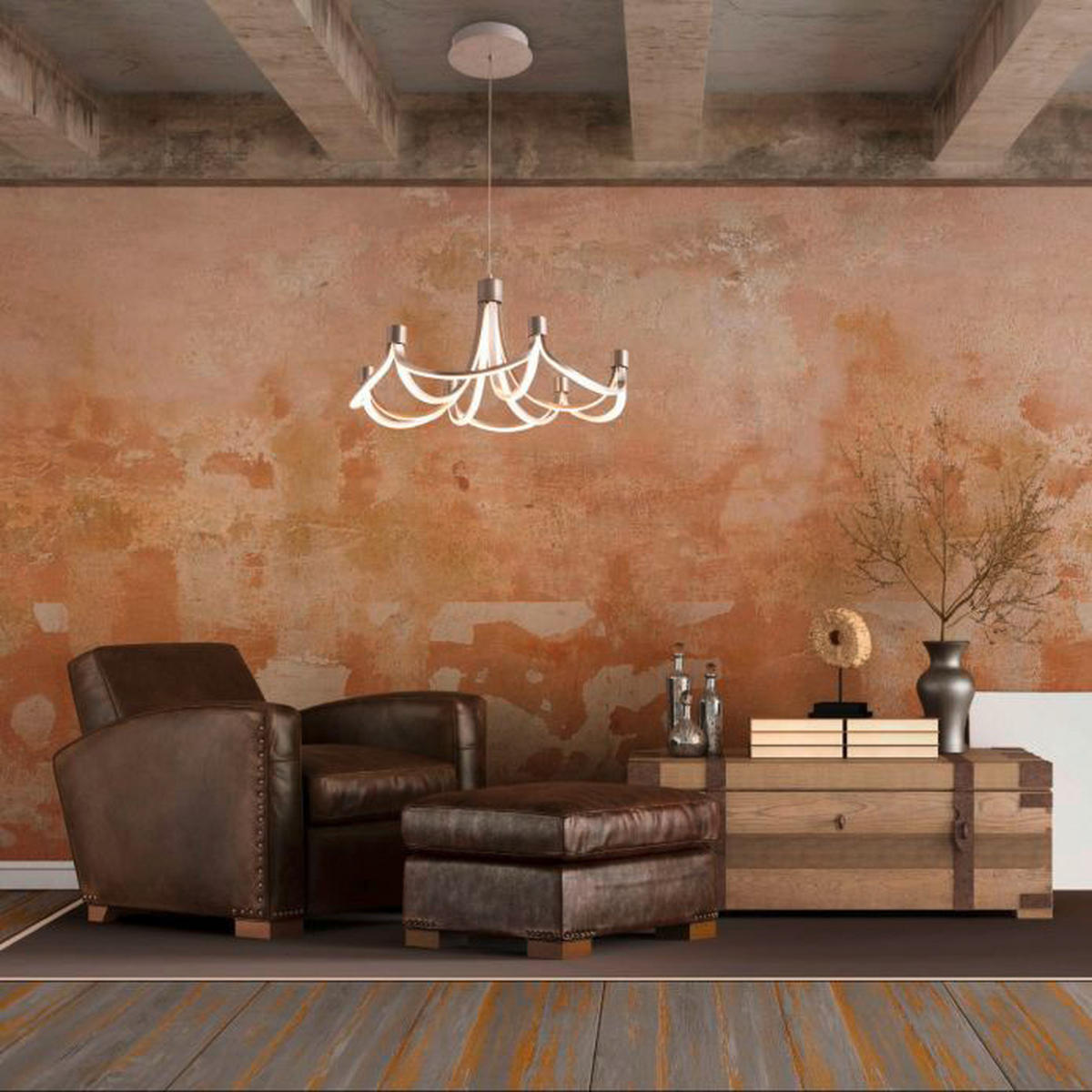 Näve Leuchten LED Pendelleuchte NV6137546 Festos - nickel matt (55,00/55,00/150,00cm) - Näve Leuchten