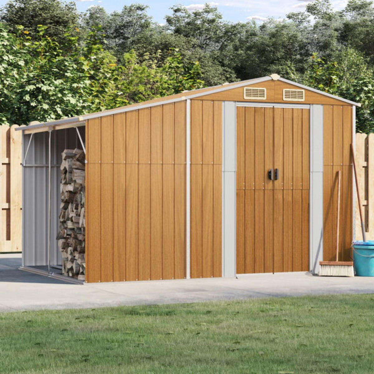 vidaXL Gartenhaus braun B/T/L: ca. 277x179x192,5 cm Gartenhaus - braun (277,00/192,50cm) - vidaXL