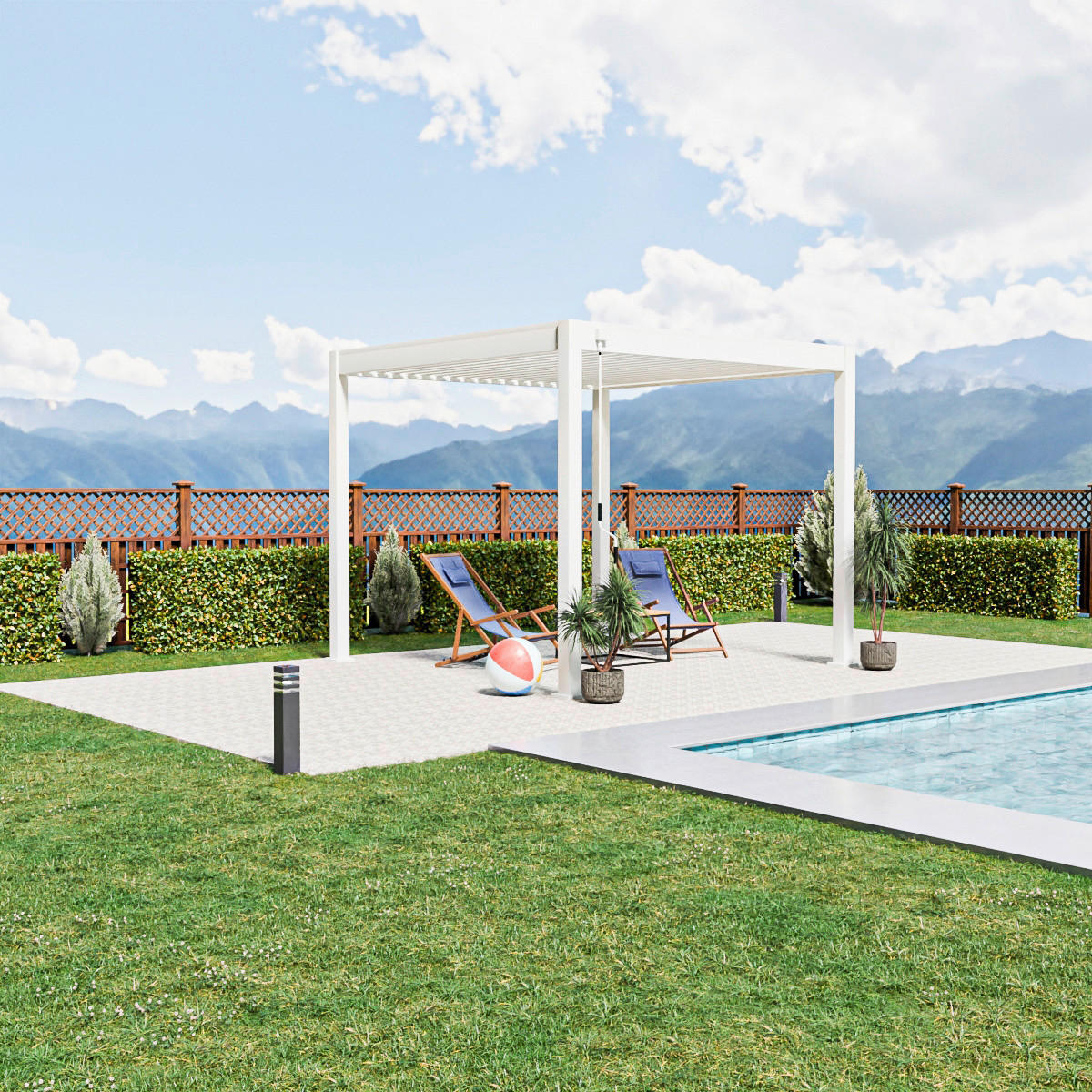 PergoLine Pergola Trumpf weiß Aluminium B/H/L: ca. 300x255x300 cm Trumpf - weiß (300,00/300,00/255,00cm) - PergoLine