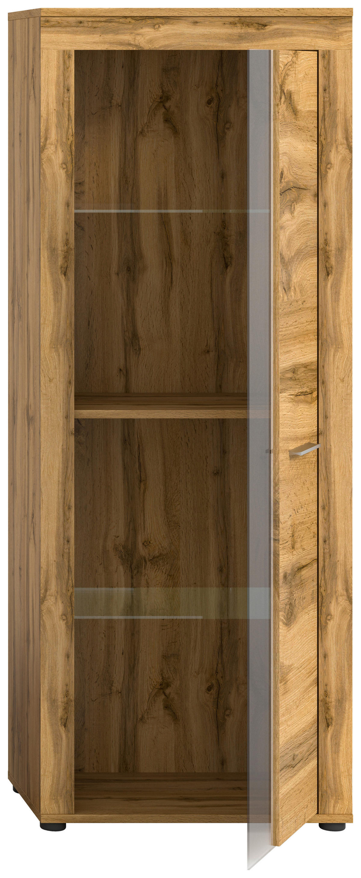 Vitrine Jam Eiche Wotan Nachbildung B/H/T: ca. 60x159x35 cm Jam - Eiche (60,00/159,00/35,00cm) - xonox.home