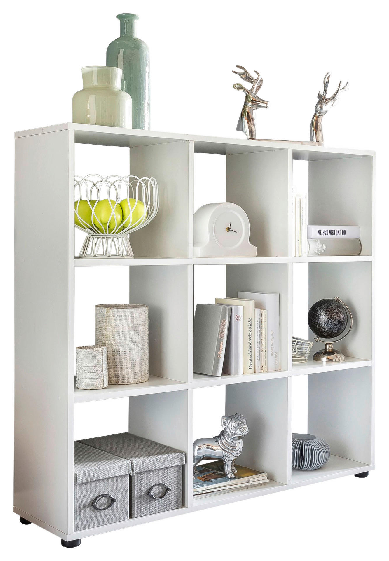 Regal weiß B/H/T: ca. 108x104x29 cm Bücherregal - weiß (108,00/104,00/29,00cm) - Wohnling
