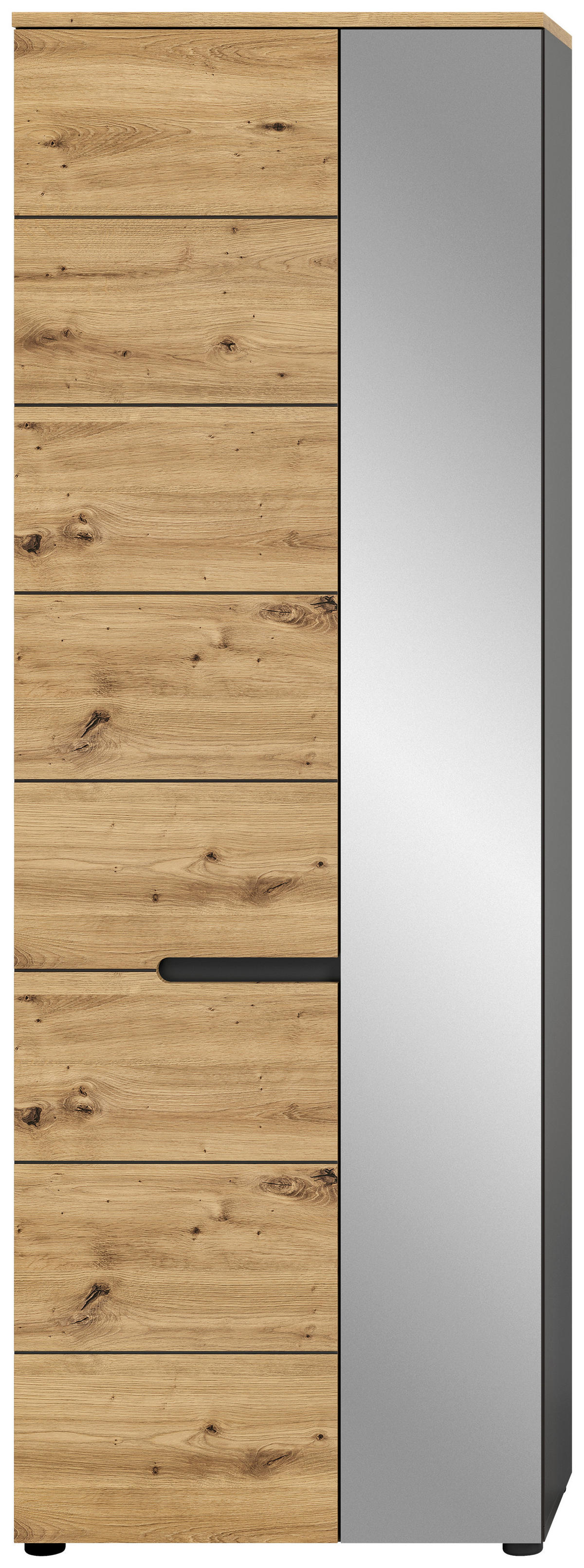 Garderobenschrank CANU edles Basaltgrau Nachbildung Eiche Artisan Nachbildung B/H/T: ca. 65x190x37 cm CANU - Eiche/edles Basaltgrau (65,00/190,00/37,00cm) - xonox.home