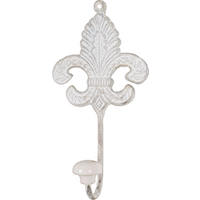 Garderobenhaken  weiß Antik lackiert Stahl B/H/T: ca. 10x20x5 cm Bea_1_Garderobenhaken 32344 - weiß (10,00/20,00/5,00cm)