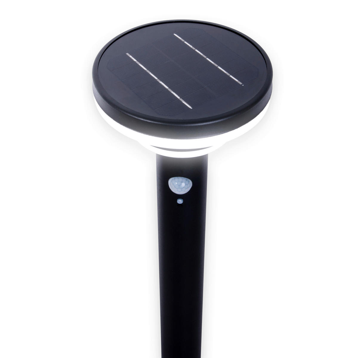 LED-Solarleuchte 2071522 schwarz Kunststoff Metall H/D: ca. 86x16 cm LED Solarleuchte NORA mit LED - schwarz (16,00/86,00cm) - Näve Leuchten