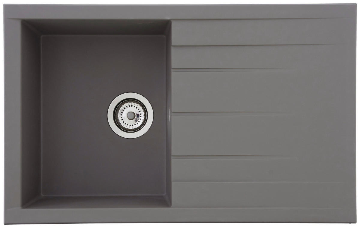 Respekta Einbauspüle Houston 80 x 50 G Beton grau Mineralite B/H/T: ca. 80x21x50 cm Houston 80 x 50 G - Beton/grau (80,00/21,00/50,00cm) - Respekta