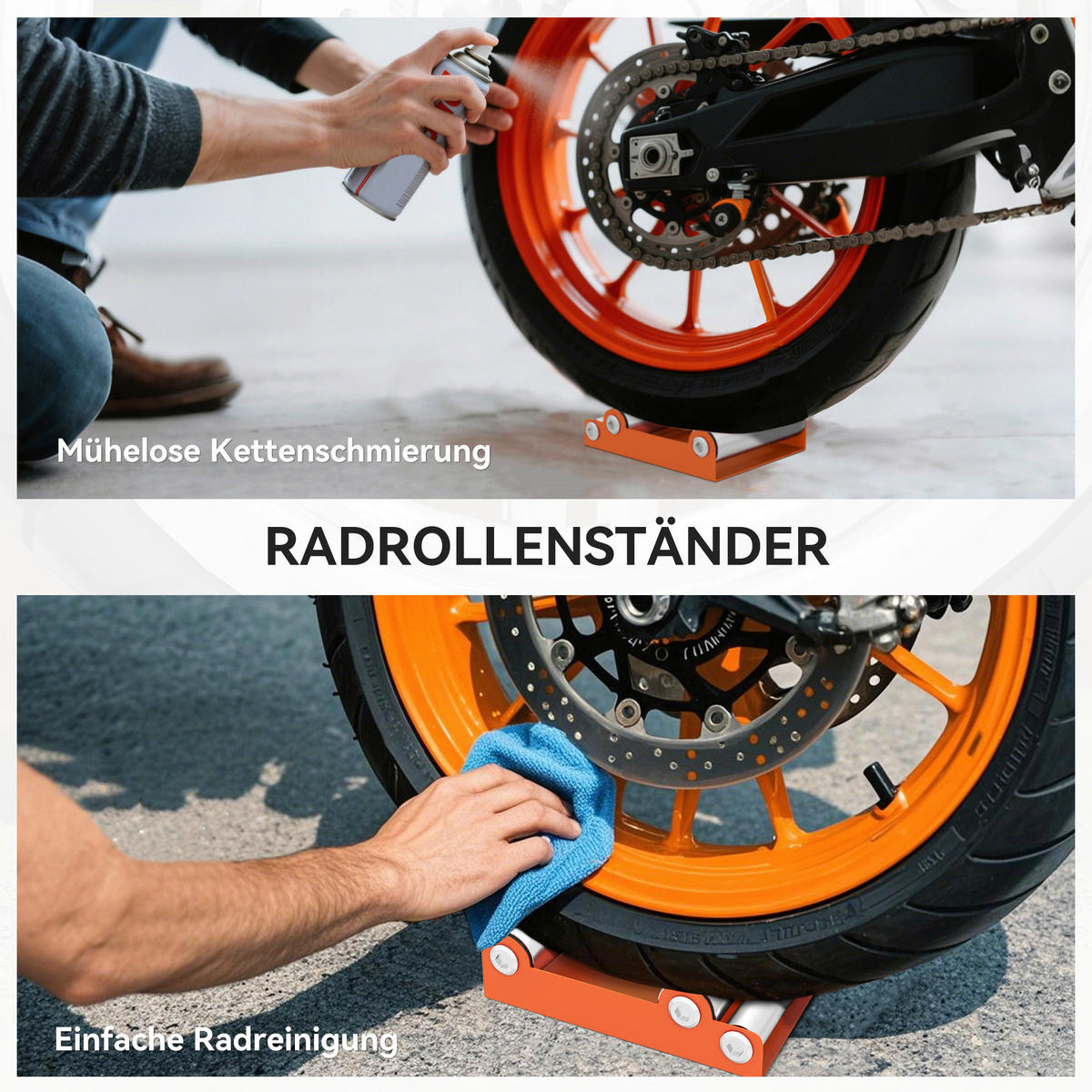 HOMCOM Motorrad Drehhilfe B/H/L: ca. 11,5x4x15 cm Motorrad_Drehhilfe - orange (15,00/11,50/4,00cm) - HOMCOM