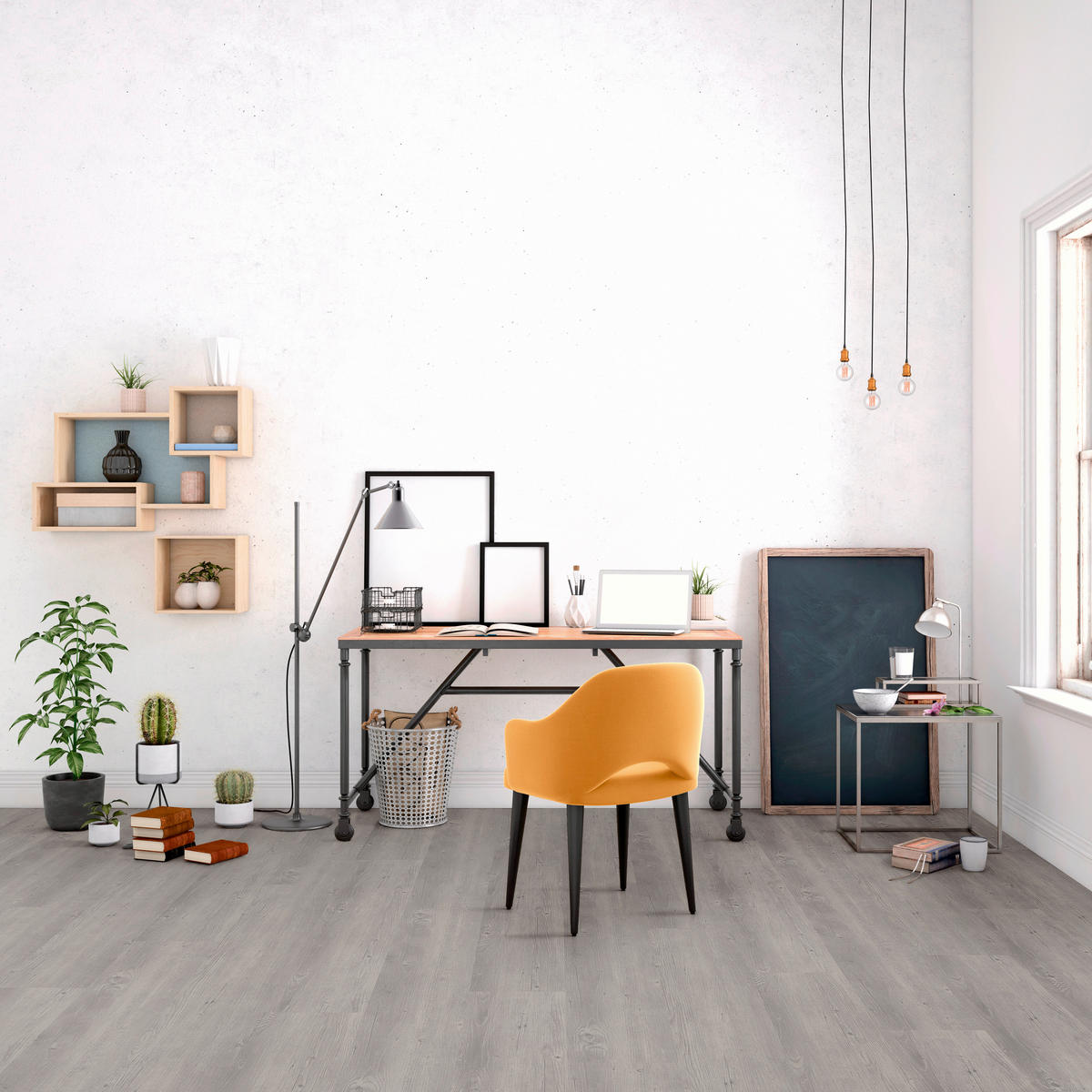 Click-Vinylboden Eiche hellgrau ca. 2,23 m² im Paket  B/L: ca. 22,8x121,92 cm pro Paket Eiche hellgrau ca. 2,23 m² im Paket - (22,80/121,92cm)