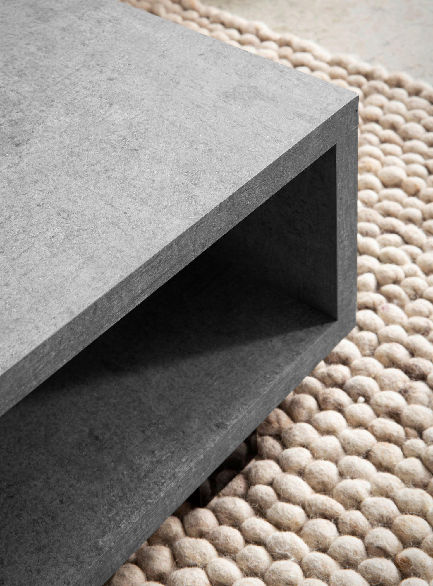 Couchtisch Beton Optik B/H/T: ca. 100x25x50 cm Couchtisch - Beton (100,00/25,00/50,00cm) - Wohnling