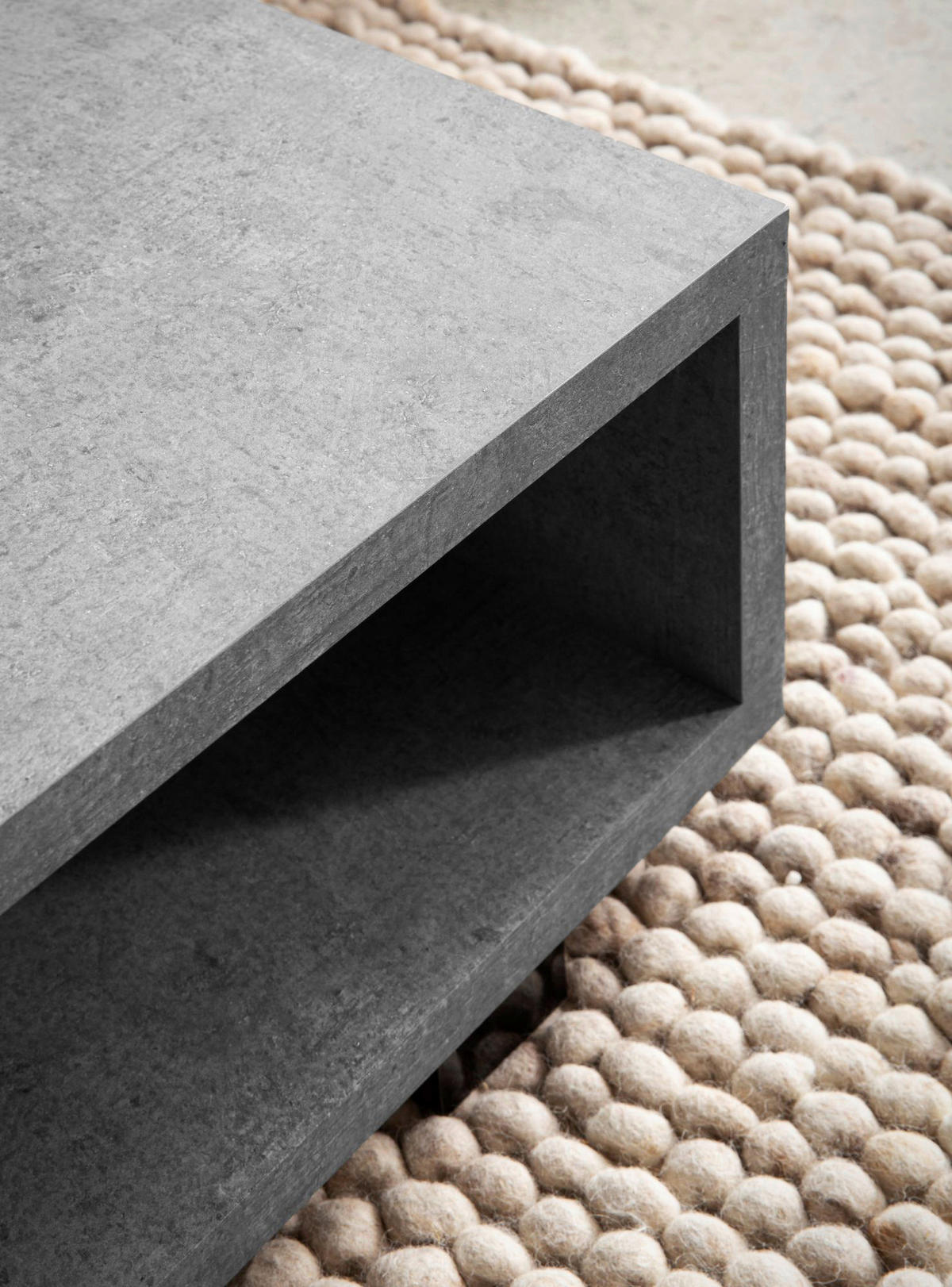 Couchtisch Beton Optik B/H/T: ca. 100x25x50 cm Couchtisch - Beton (100,00/25,00/50,00cm) - Wohnling