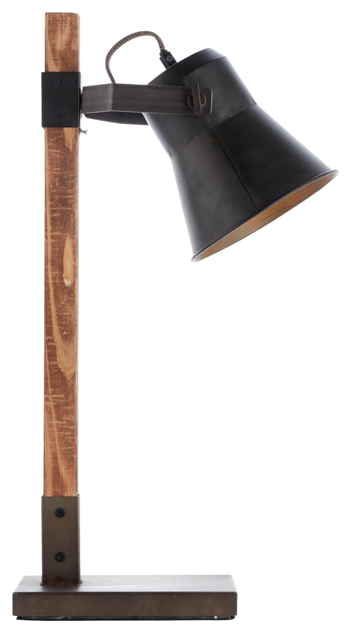 Brilliant Tischleuchte 82149/46 schwarz braun Metall Holz B/H/T: ca. 29x55x16 cm E27 1 Brennstellen Plow - braun/schwarz (29,00/55,00/16,00cm) - Brilliant