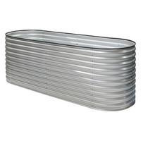 Westmann Hochbeet Oval silber Metall B/H/L: ca. 80x82x240 cm Oval - silber (240,00/80,00/82,00cm) - Westmann