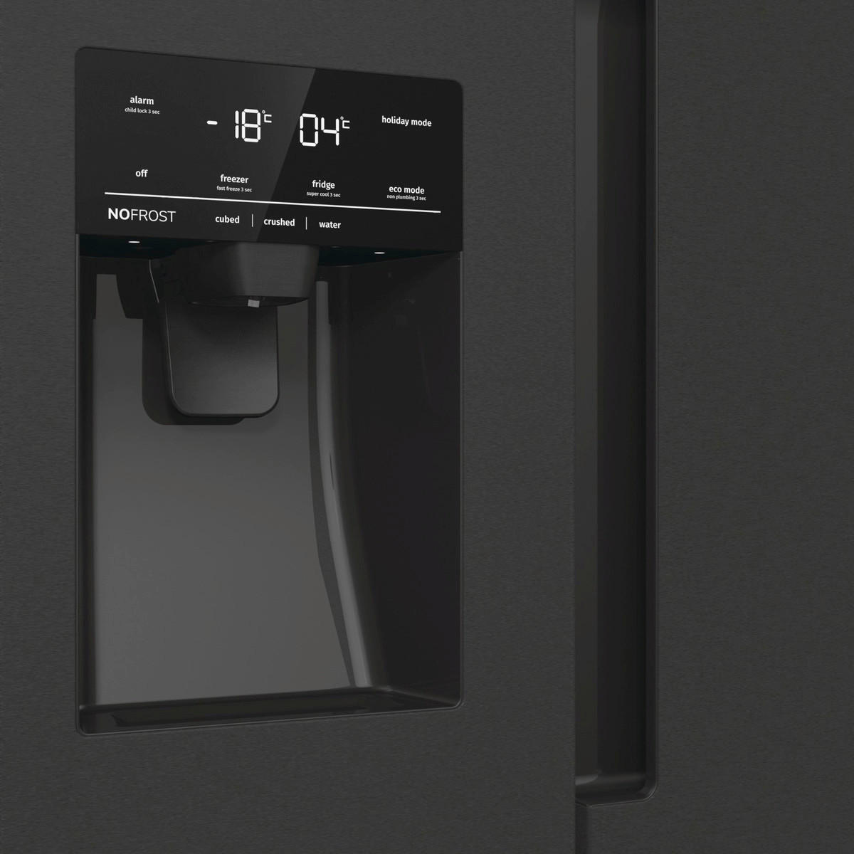 Gorenje Side-by-Side NRR9ESBXL Ice Crushed schwarz B/H/T: ca. 92x179x70 cm Side-by-Side NRR9ESBXL - schwarz (92,00/179,00/70,00cm) - Gorenje