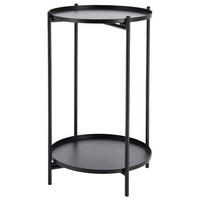 cepewa Beistelltisch schwarz Eisen B/H/L: ca. 28x48x28 cm Beistelltisch_rund - schwarz (28,00/28,00/48,00cm) - cepewa