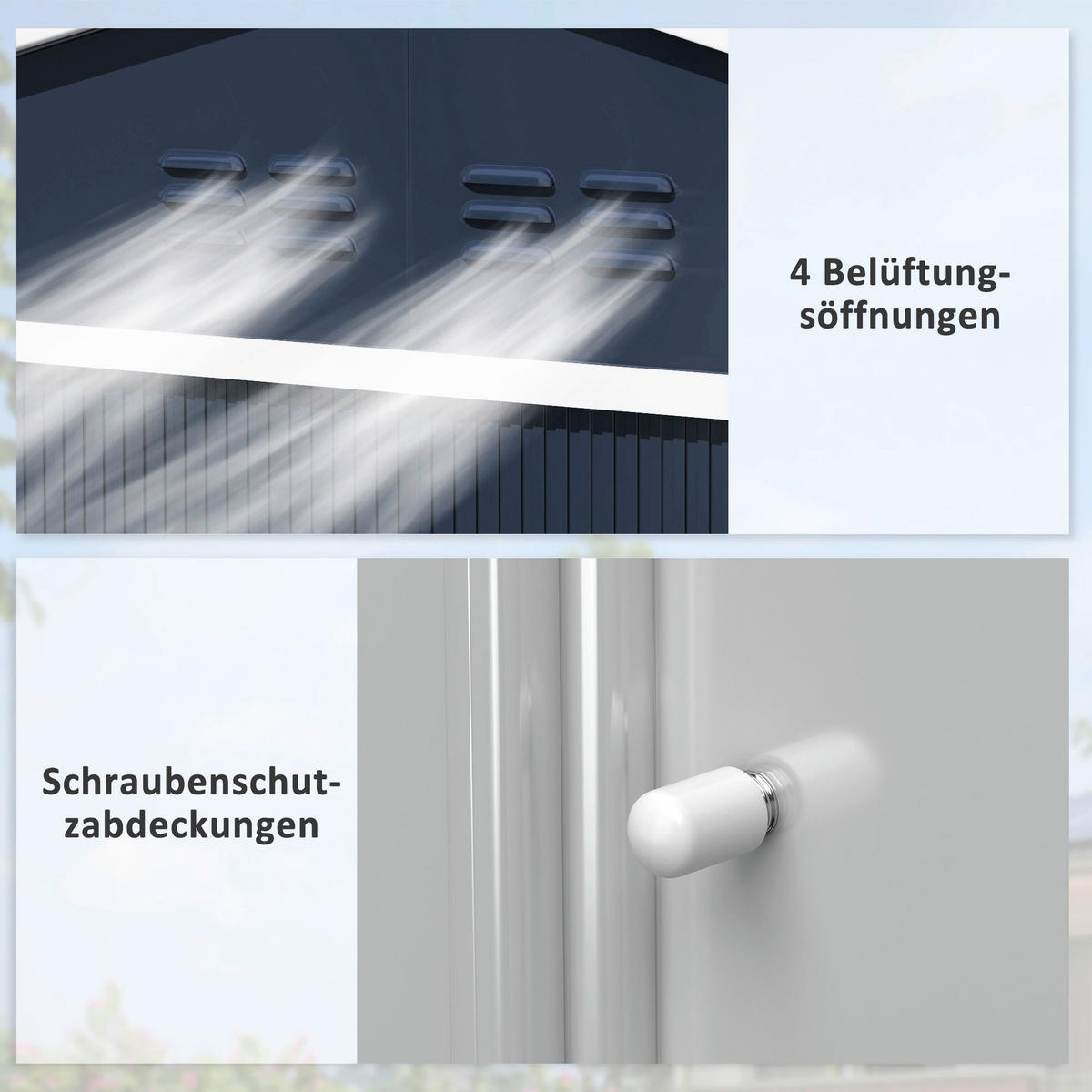 Outsunny Gartenhaus dunkelgrau B/H/L: ca. 195x192x277 cm Gartenhaus - dunkelgrau (277,00/195,00/192,00cm) - Outsunny