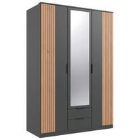 Kleiderschrank Lübeck Graphit Eiche Artisan Nachbildung B/H/T: ca. 135x199x58 cm Lübeck - Eiche/Graphit (135,00/199,00/58,00cm)