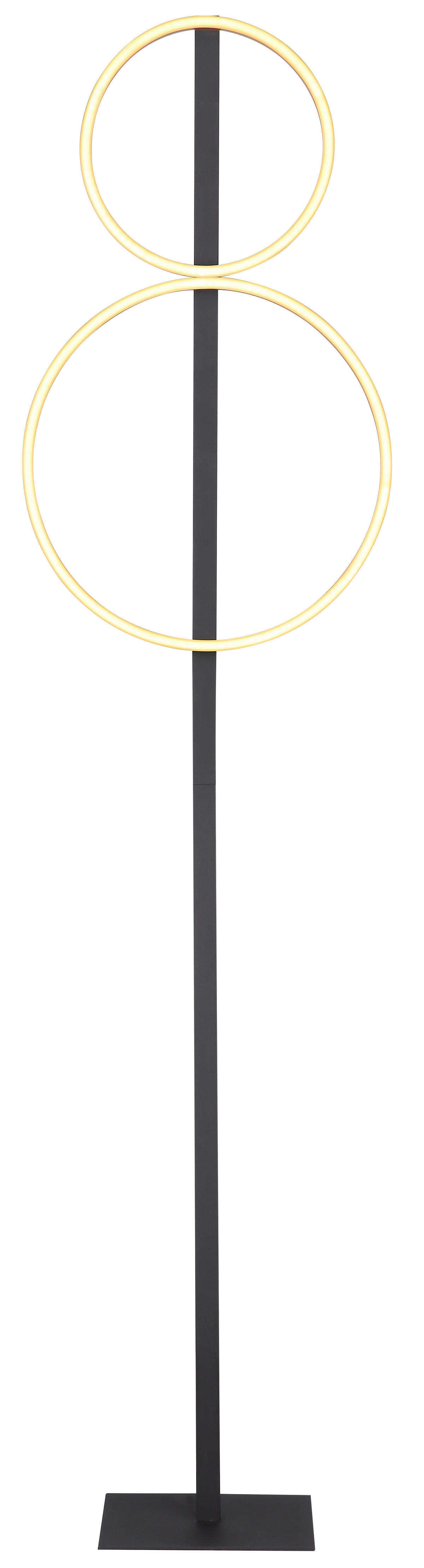 GLOBO LED-Stehleuchte CAJEAN 48461-30RS mattschwarz Opal gold Kunststoff Metall B/H/L: ca. 39x160x17 cm 1 Brennstellen CAJEAN - gold/Opal (17,00/39,00/160,00cm) - GLOBO
