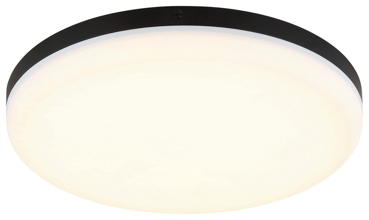 GLOBO Deckenleuchte Opal mattschwarz Kunststoff H/D: ca. 5x30 cm 1 Brennstellen MATTHEW - Opal/mattschwarz (30,00/5,00cm) - GLOBO
