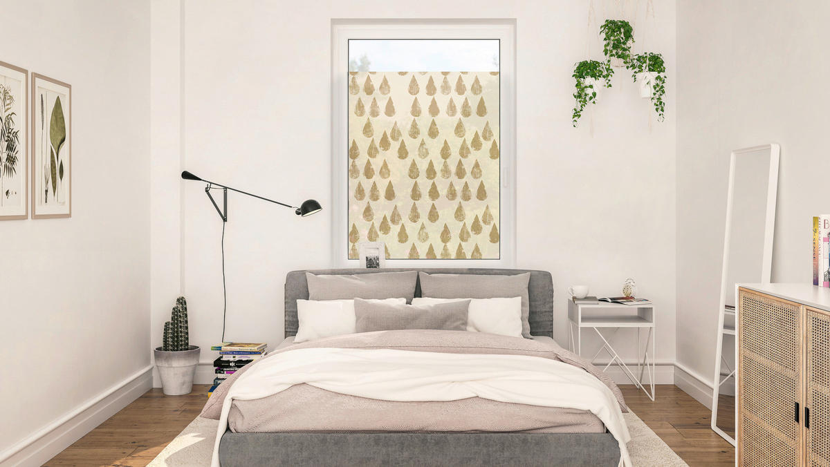 LICHTBLICK Fensterfolie Golden Drops Tropfen Golden Drops gold B/L: ca. 50x100 cm Golden Drops - gold (50,00/100,00cm) - LICHTBLICK