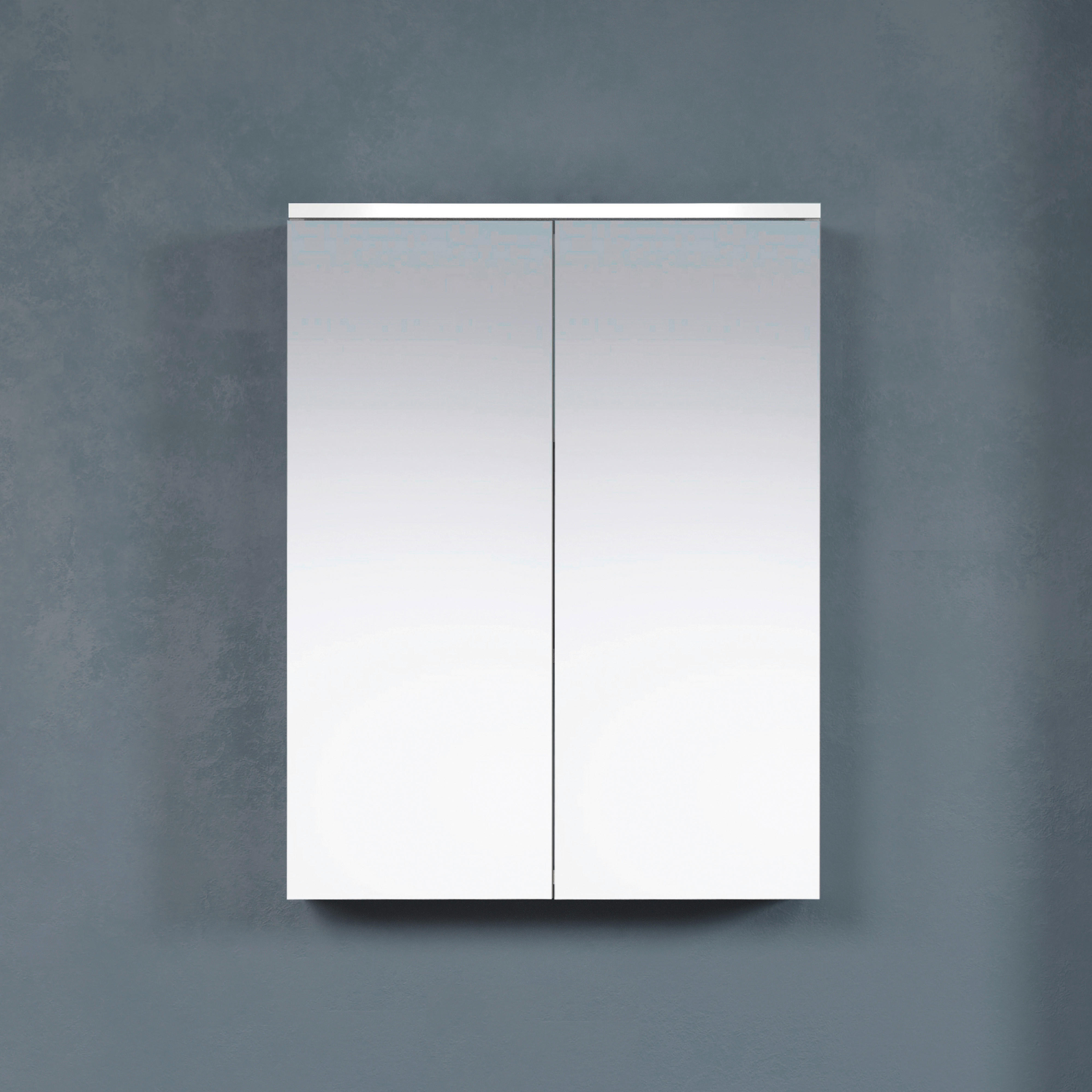 Spiegelschrank Wons weiß Hochglanz weiß matt B/H/T: ca. 60x78x18 cm Wons - weiß (60,00/78,00/18,00cm) - Trendteam