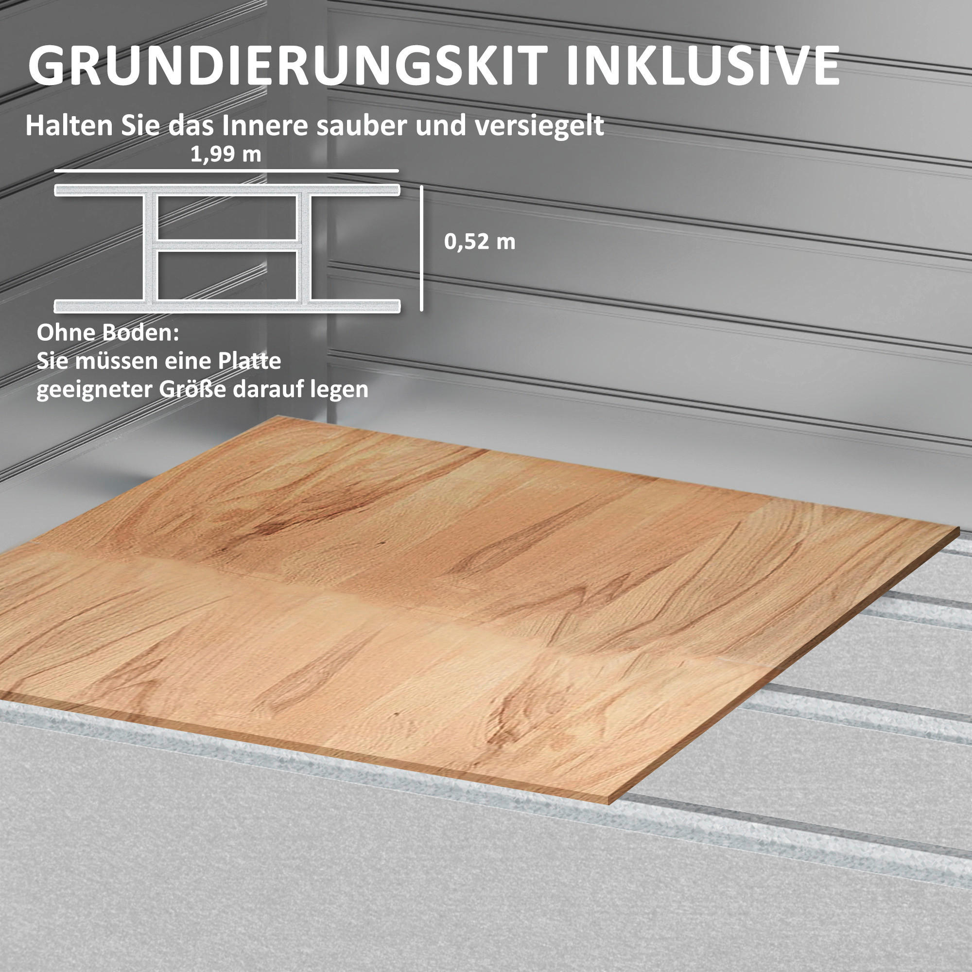 Outsunny Gerätehaus grau Stahl B/H/L: ca. 131x192x213 cm Gerätehaus - grau (213,00/131,00/192,00cm) - Outsunny