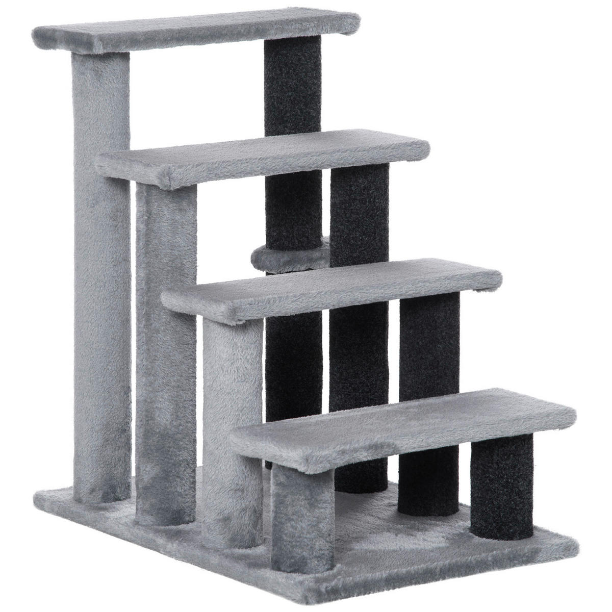 PawHut 4-stufige Haustiertreppe m. Ball grau Polypropylen B/H/L: ca. 40x60x64 cm Haustiertreppe - grau (64,00/40,00/60,00cm) - PawHut