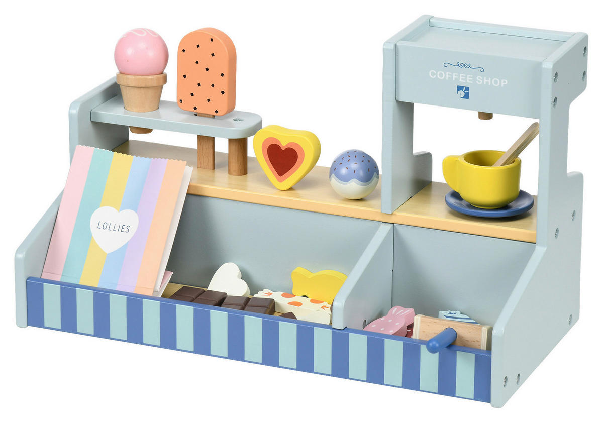 AIYAPLAY Spiel-Eisdiele B/H/L: ca. 20x24,5x42 cm Spiel-Eisdiele - hellblau (42,00/20,00/24,50cm) - AIYAPLAY