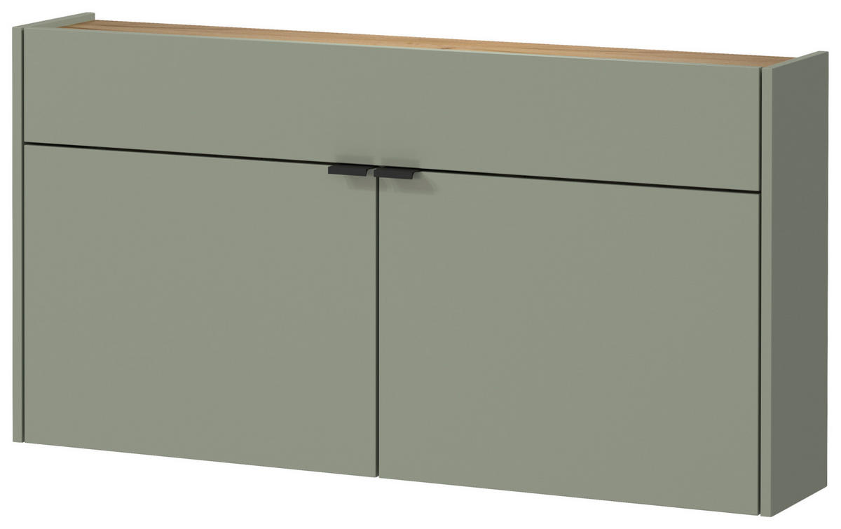 Garderobe 7937-629 grün Eiche Navarra Nachbildung B/H/T: ca. 110x200x22 cm 7937-629 - Eiche/grün (110,00/200,00/22,00cm) - Germania