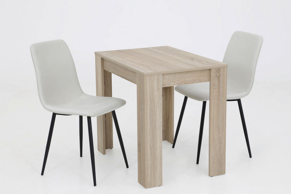 Stuhl Leipzig, 4er-Set beige Microfaser B/H/T: ca. 44x92x54 cm Leipzig, 4er-Set - beige (44,00/92,00/54,00cm) - Hela