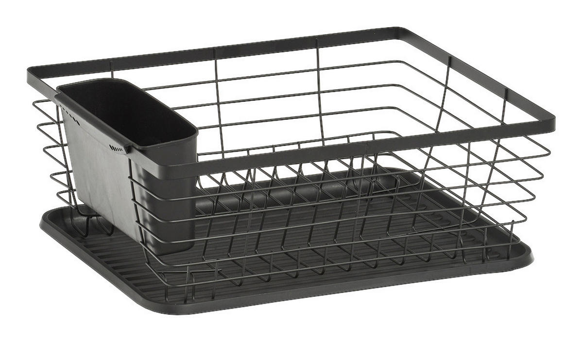Zeller Geschirrabtropfständer schwarz Metall B/H/L: ca. 30,5x14,5x37 cm Geschirrabtropfständer - schwarz (37,00/30,50/14,50cm) - Zeller