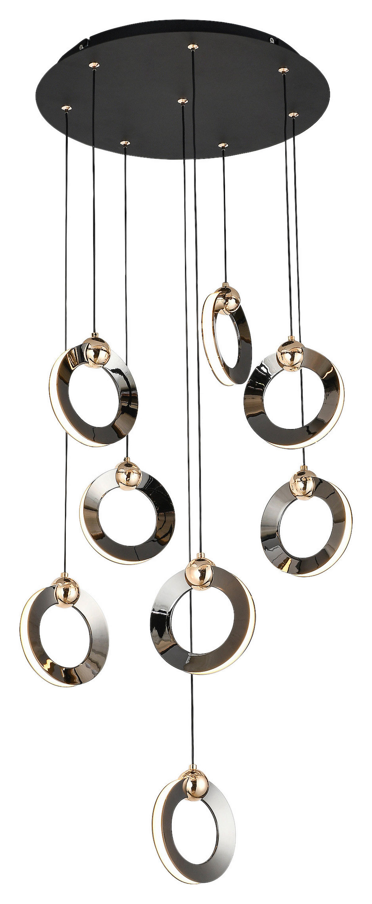 POCOline Pendelleuchte Bendik schwarz Chrom Metall Kunststoff D: ca. 40 cm Bendik - schwarz/Chrom (40,00cm) - POCOline