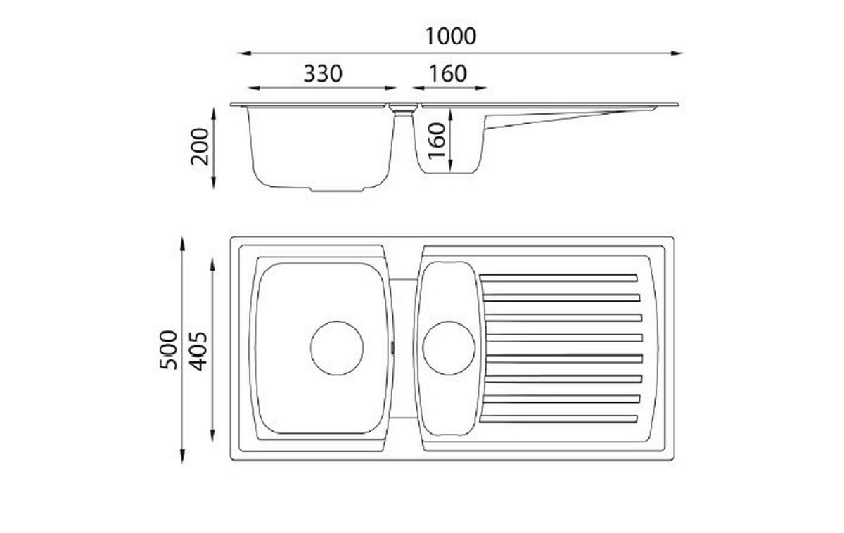 Respekta Einbauspüle Boston 100 x 50 B sandbeige Mineralite B/H/T: ca. 100x20x50 cm Boston 100 x 50 B - sandbeige (100,00/20,00/50,00cm) - Respekta