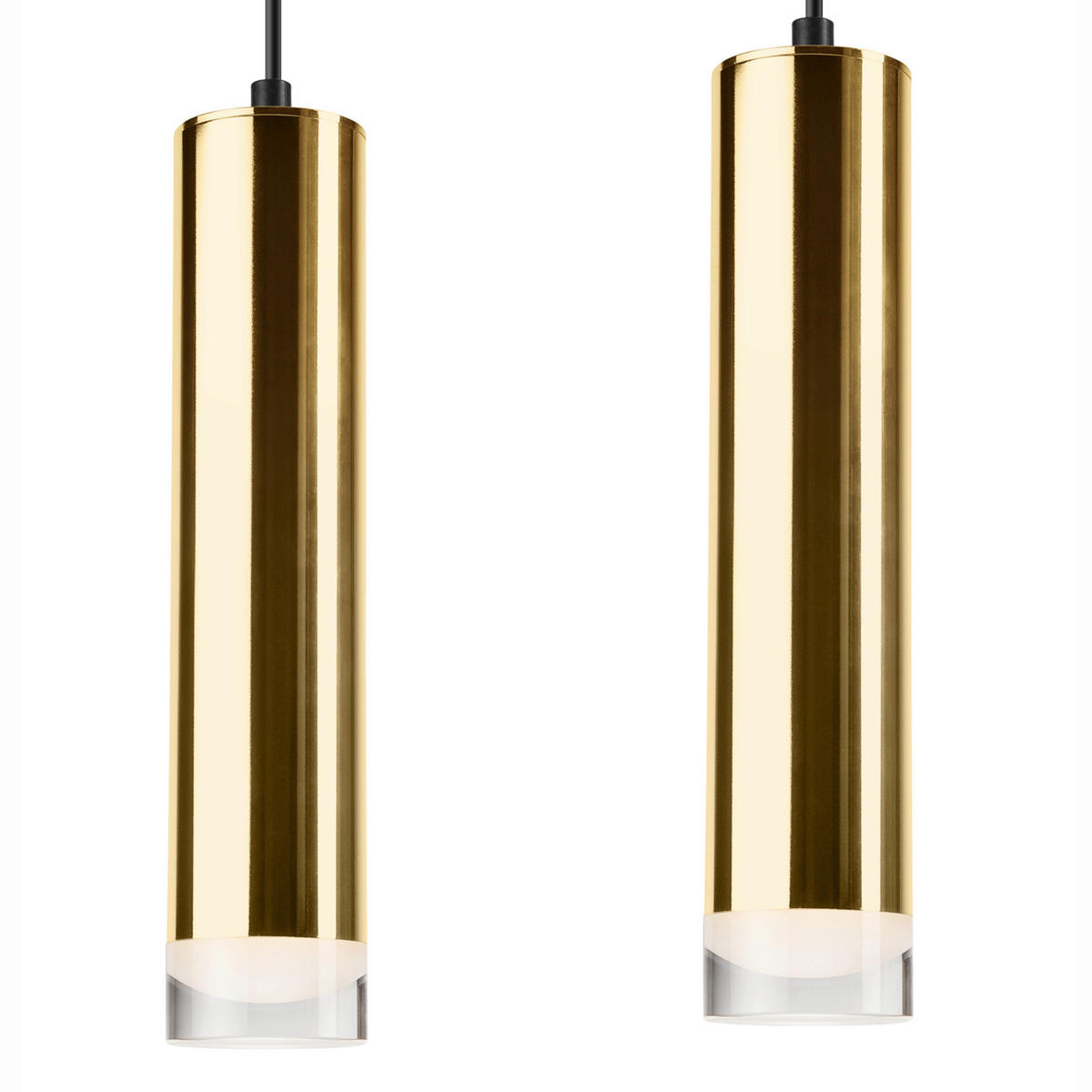 Lamkur Pendelleuchte DIEGO 39572 gold Stahl Aluminium Acryl B/L: ca. 32x99 cm E27 2 Brennstellen Diego - gold (32,00/99,00cm) - Lamkur