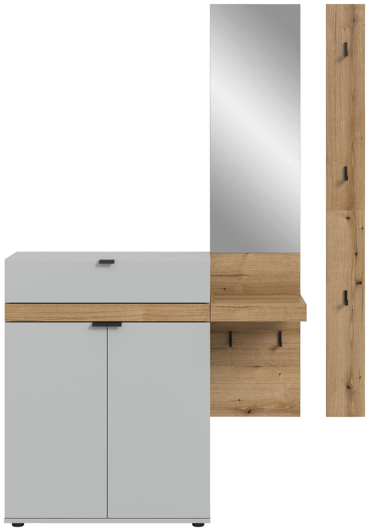 Garderobe Naro weiß Evoke Oak Nachbildung B/H/T: ca. 148x194x37 cm Naro - weiß (148,00/194,00/37,00cm) - xonox.home