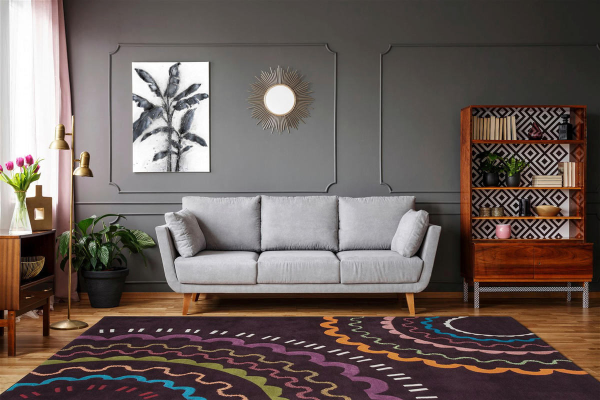 Arte Espina Kurzflorteppich Spirit 3086 violett B/L: ca. 140x200 cm Spirit 3086 - mehrfarbig/violett (140,00/200,00cm) - Arte Espina