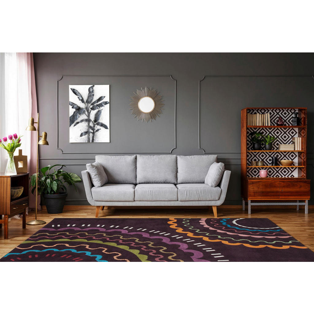 Thumbnail - Arte Espina Kurzflorteppich Spirit 3086 violett B/L: ca. 140x200 cm