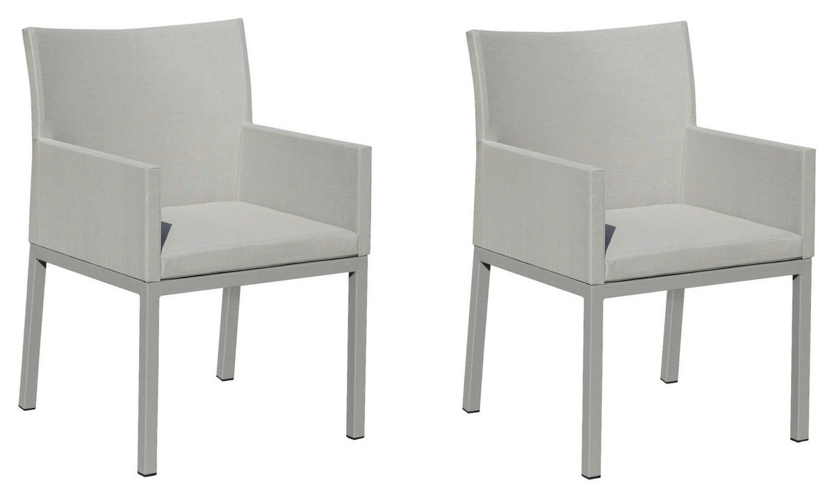 Grasekamp Gartensessel-Set Sol hellgrau Aluminium B/H/L: ca. 56x85x58 cm Sol - hellgrau (58,00/56,00/85,00cm) - Grasekamp