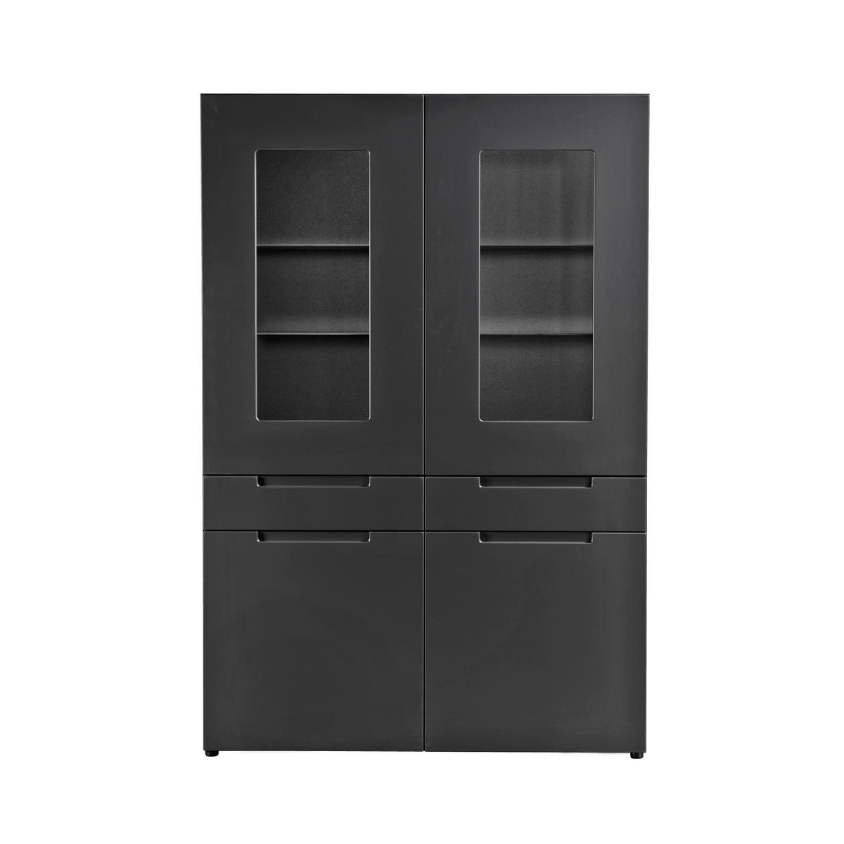Hochschrank Mailand anthrazit matt MDF B/H/T: ca. 128x191x40 cm Mailand - anthrazit (128,00/191,00/40,00cm)
