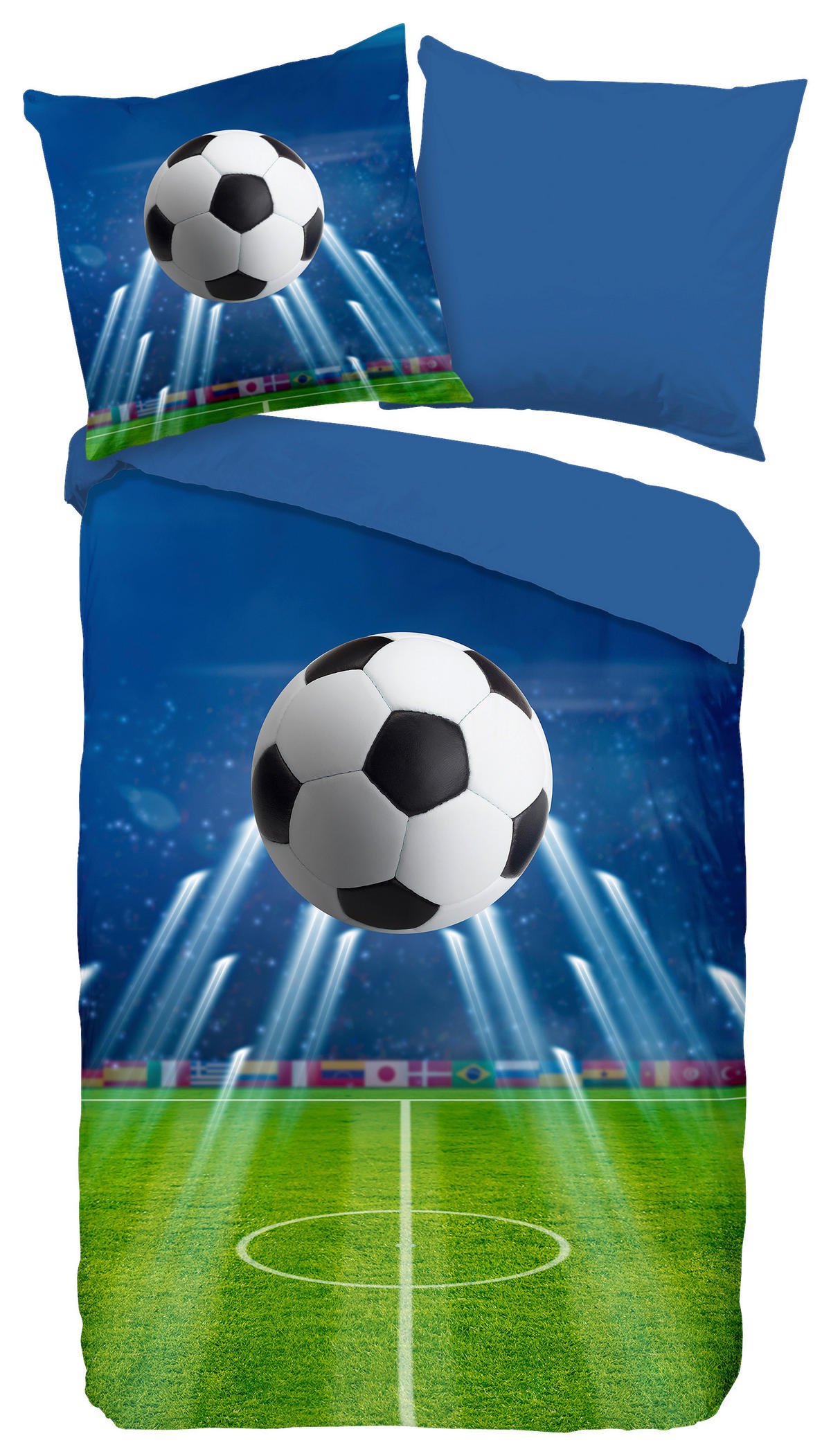 Baumwoll Bettwäsche Goal Renforce Goal - blau (135,00/200,00cm) - Good Morning