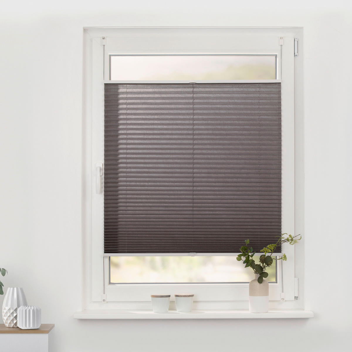 Spannplissee taupe B/L: ca. 50x130 cm Plissee_Klemmfix - taupe (50,00/130,00cm) - LICHTBLICK