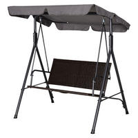 Outsunny Hollywoodschaukel schwarz Stahl B/H/T: ca. 140x151x110 cm Hollywoodschaukel - schwarz/grau (140,00/151,00/110,00cm) - Outsunny