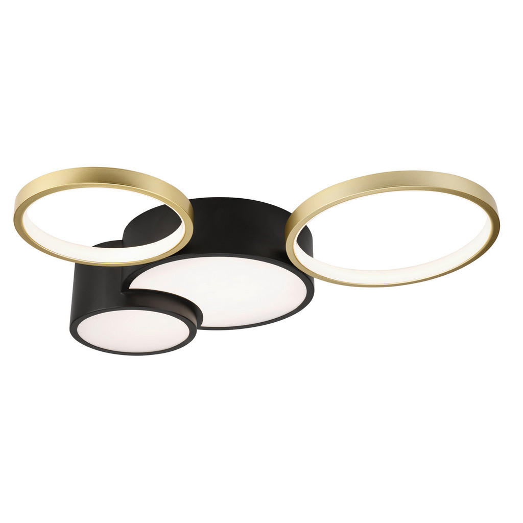 Thumbnail - Lamkur LED-Deckenleuchte ALIZEE 50980 schwarz gold PVC Stahl H/L: ca. 9,5x60 cm 3 Brennstellen