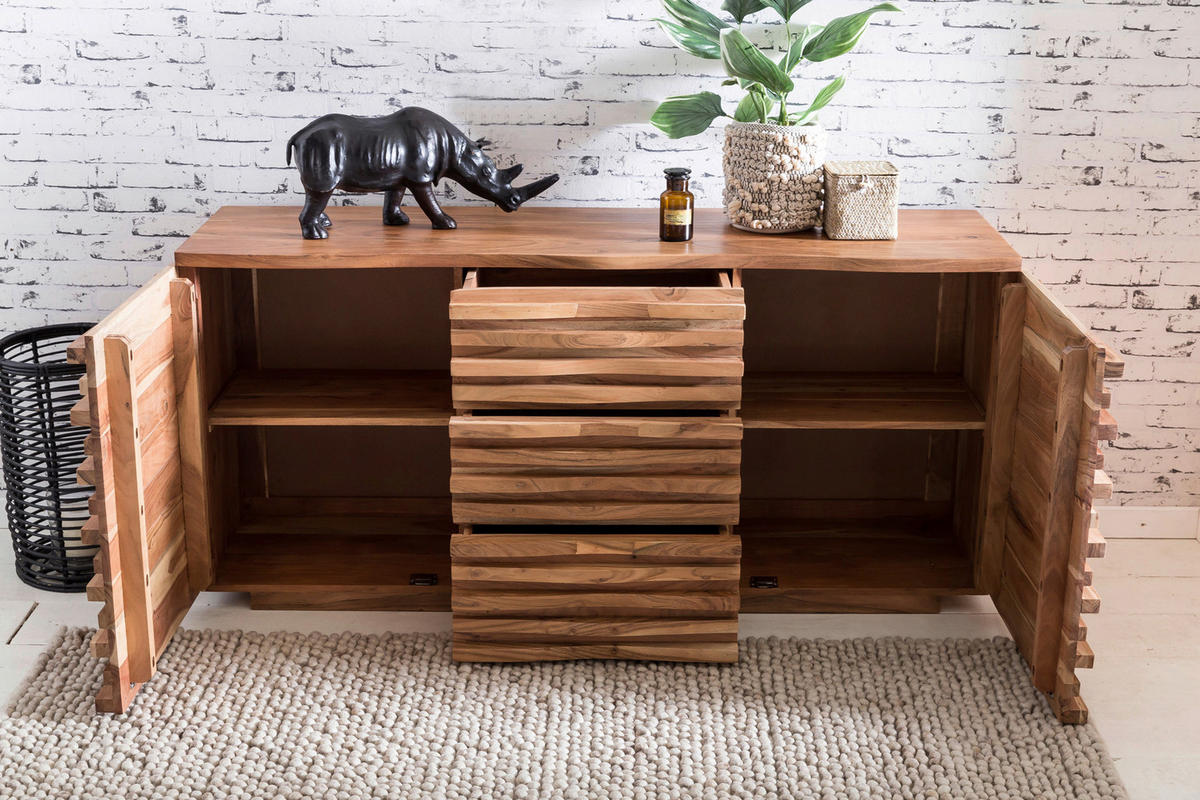 Sideboard natur B/H/T: ca. 160x75x43 cm Sideboard - natur (160,00/75,00/43,00cm) - Wohnling