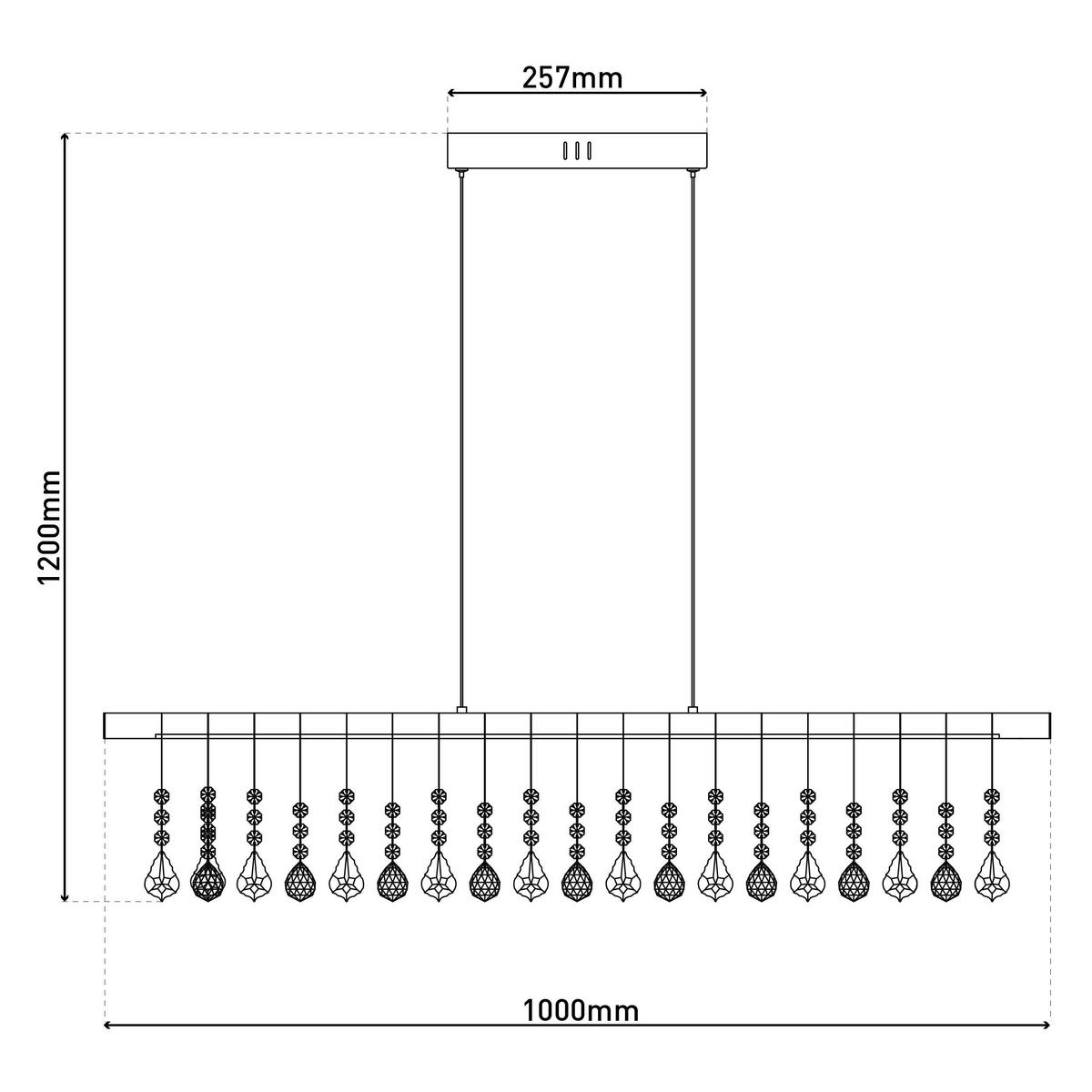 Näve Leuchten Pendelleuchte 7093150 stahlfarbig Kunststoff Metall B/H/T: ca. 6x120x100 cm null 1 Brennstellen Nobilis - stahlfarbig (6,00/120,00/100,00cm) - Näve Leuchten